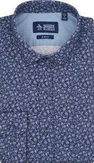 Original Penguin Floral Stencil Stretch Cotton Slim Fit Dress Shirt