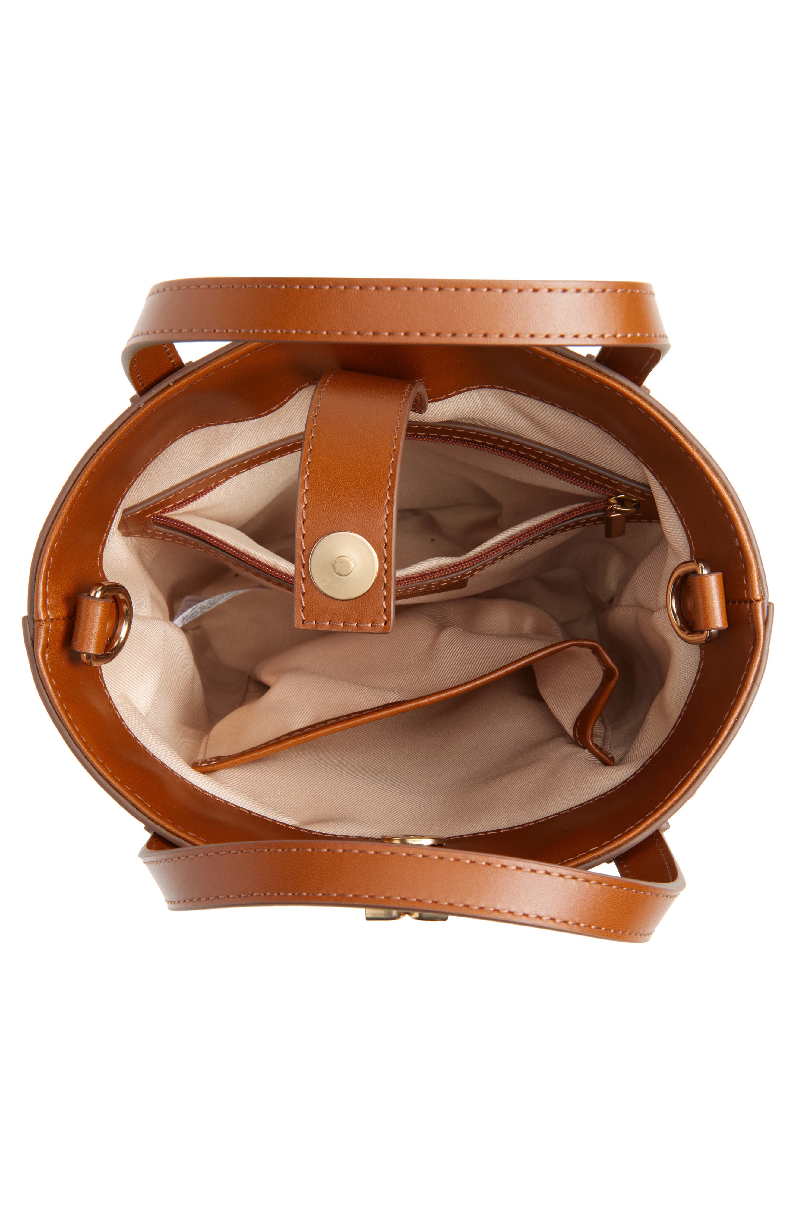 Sam Edelman Small Bay Caged Handbag, Alternate, color, Cognac