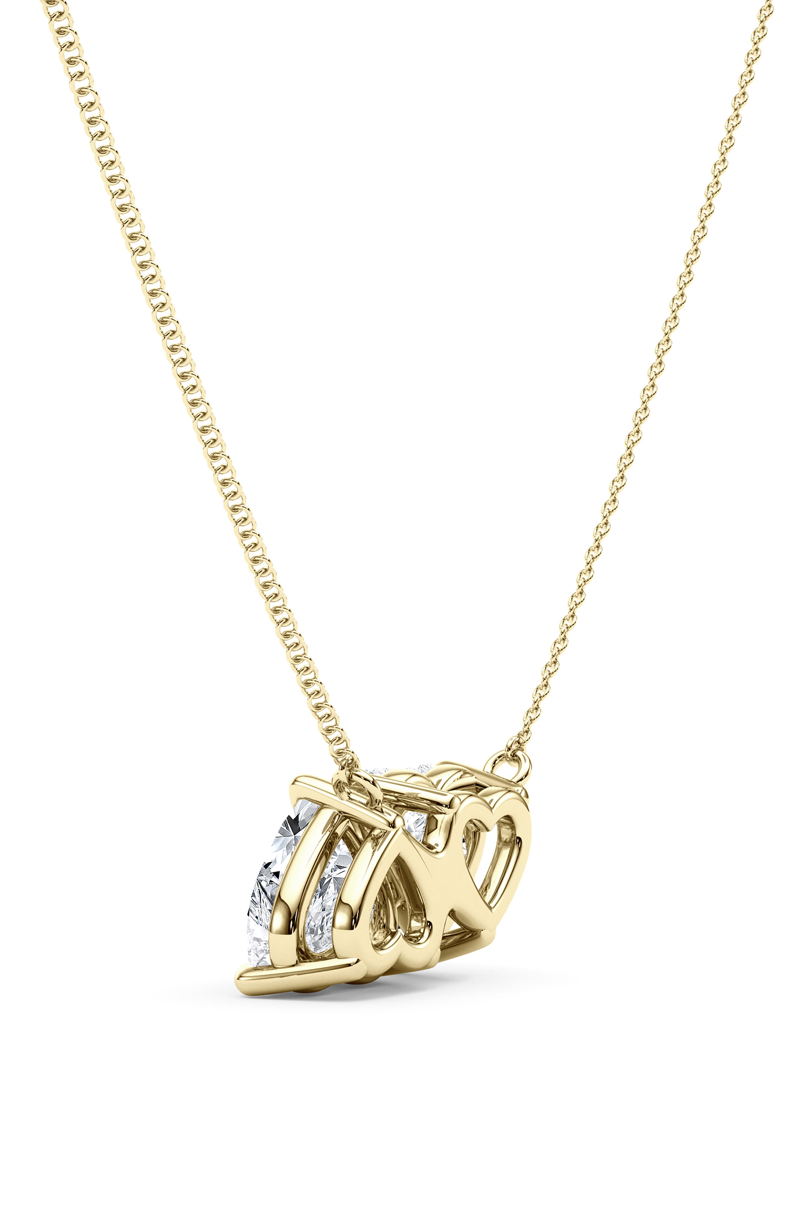 HauteCarat Twin Heart Lab Grown Diamond Necklace (Women) | Nordstrom
