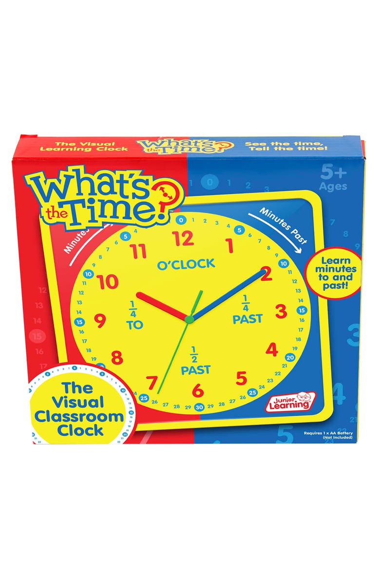 Junior Learning What's The Time Classroom Clock Educational Toy, Main, color, Multicolored