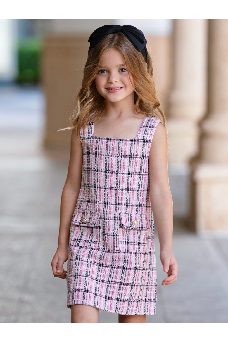 Pretty Prestige Tweed Shift Dress, Alternate, color, Pink
