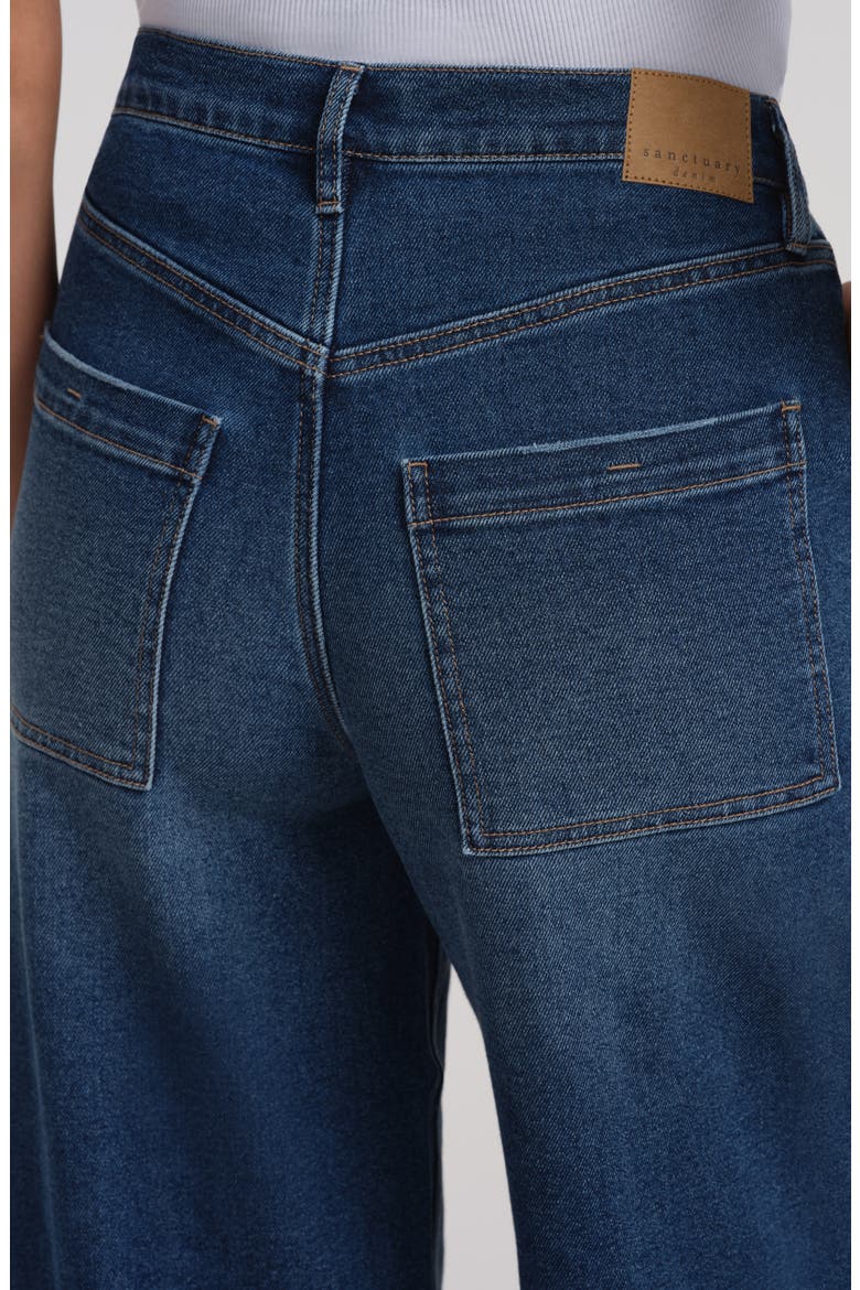 Celeste High Rise Elastic Waist Wide Leg Jeans, Alternate, color, MEDIUM WASH
