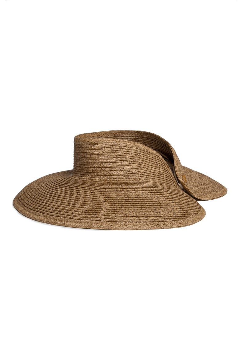 Vix Swimwear Packable Straw Visor, Main, color, NATURAL