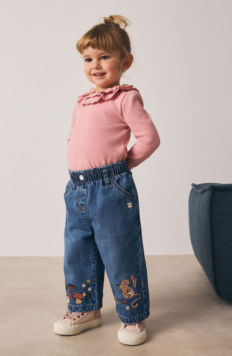 NEXT Kids
 Floral Character Embroirdered Jeans  Kids
 Floral Character Embroidered Jeans, Alternate, color, Blue