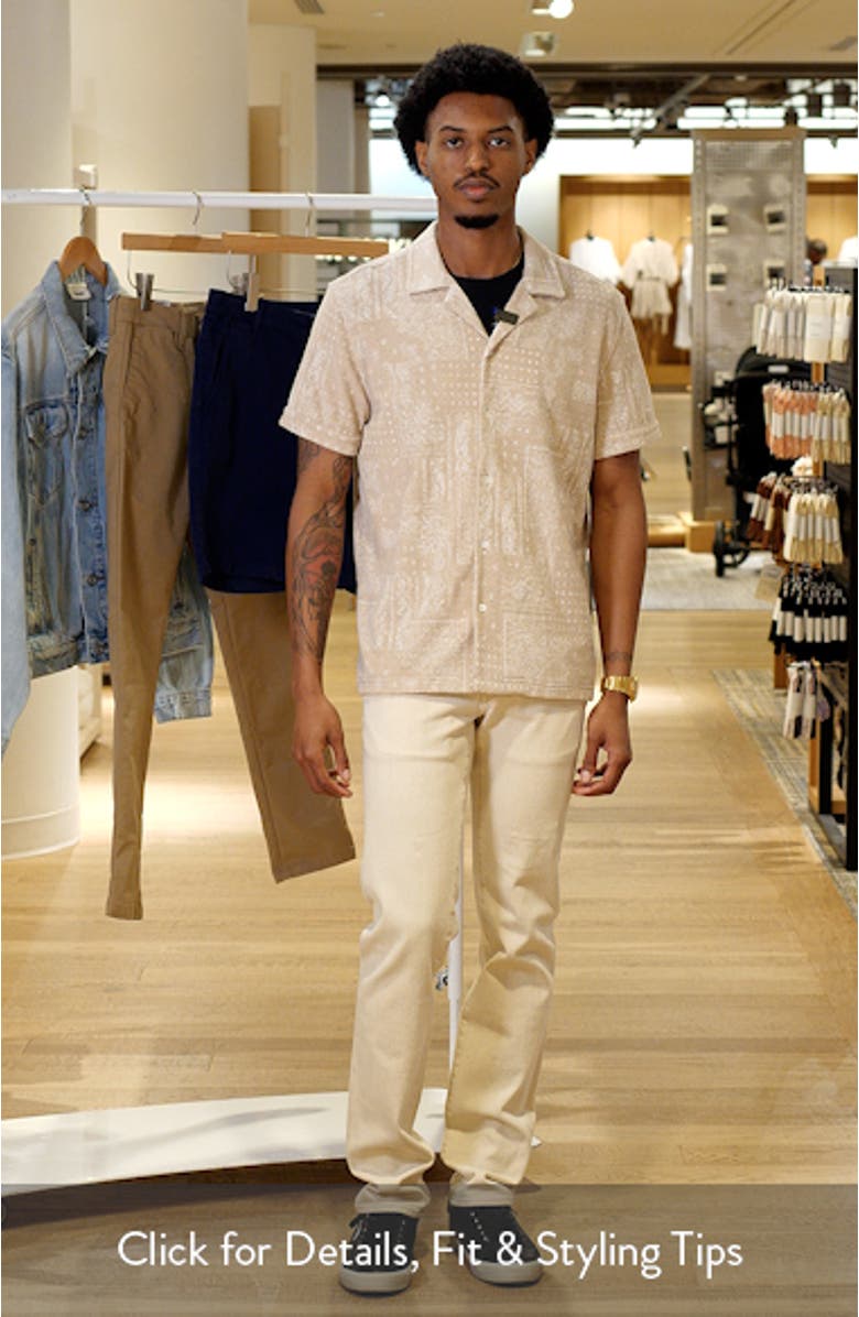 Maverick Bandana Print Textured Knit Camp Shirt, sales video thumbnail