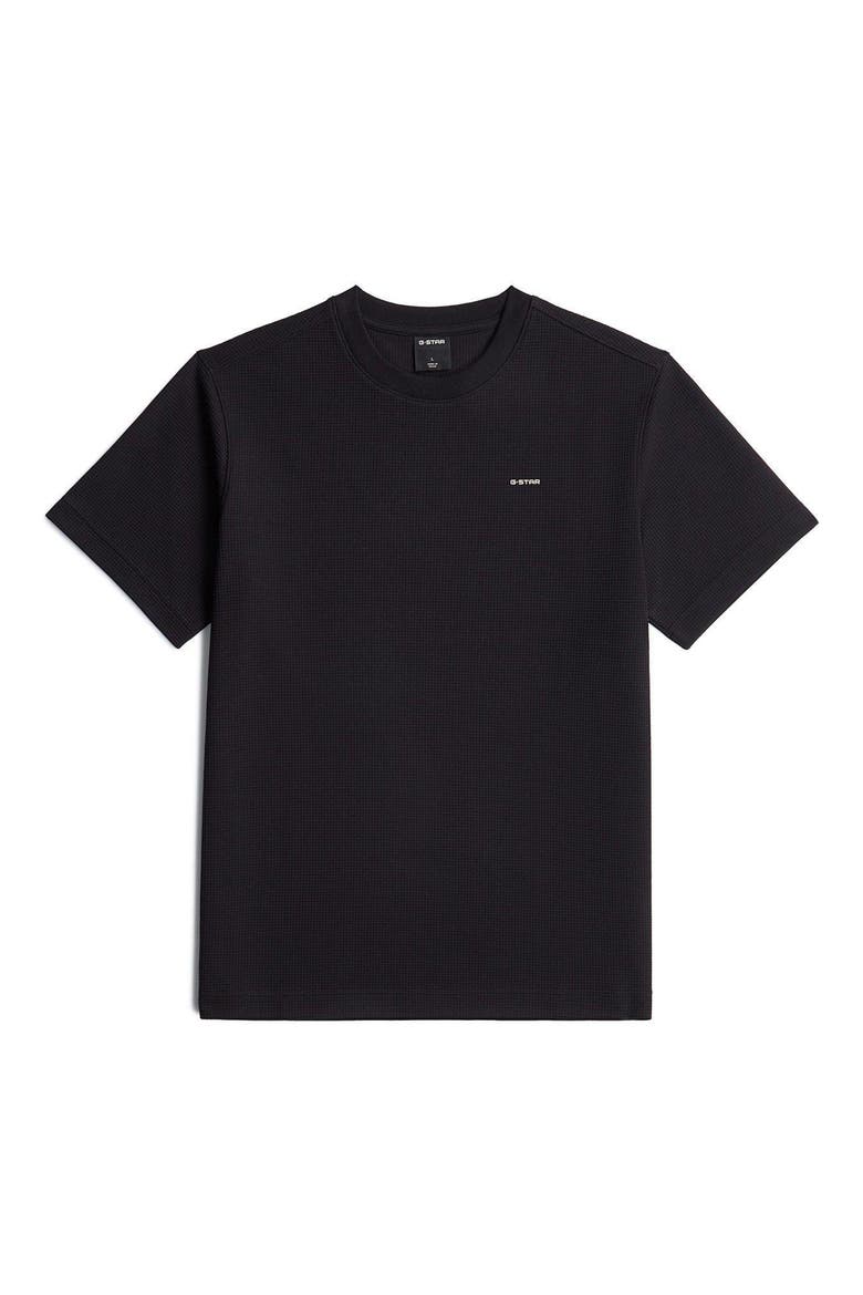 Regular Fit Waffle Stitch T-Shirt, Alternate, color, DARK BLACK