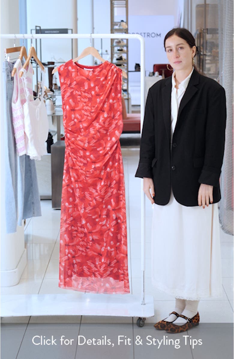 Floral Mesh Sheath Dress, sales video thumbnail