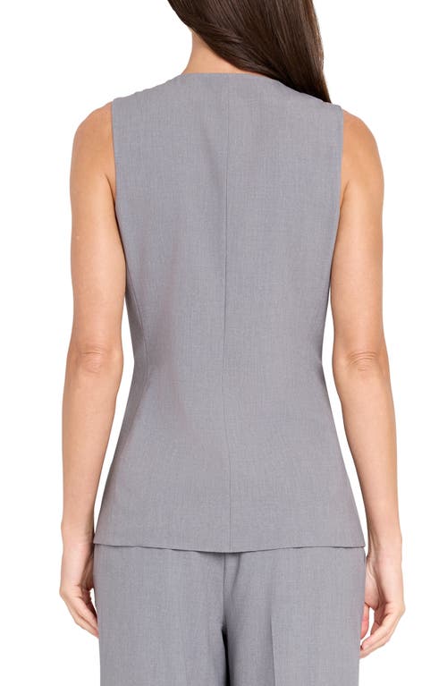 Tahari Asl Button- Up Vest In Gray