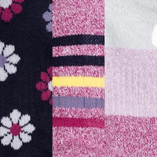 Muk Luks Cotton Compression Ankle Socks 3 Pair Pack In Multi