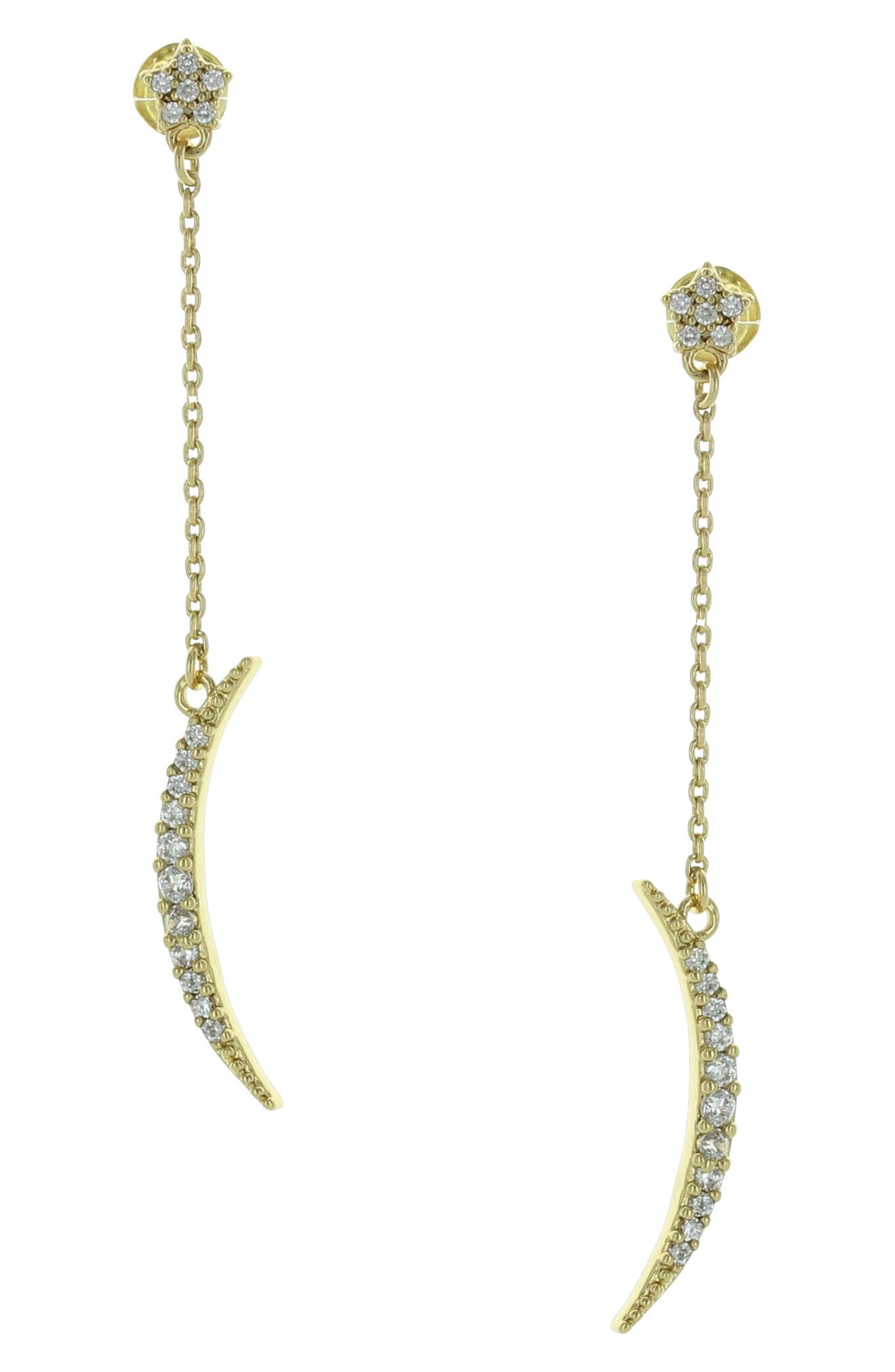 OLIVIA WELLES Half Moon Drop Earrings