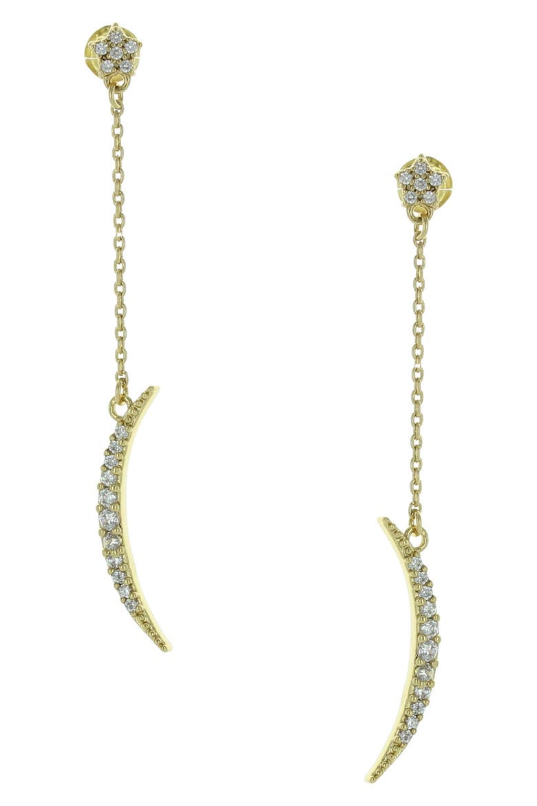 Half Moon Drop Earrings, Main, color, METALLIC