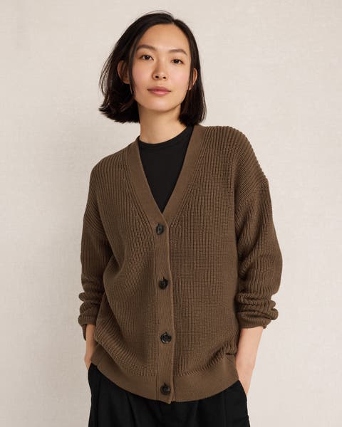 Organic Cotton Shaker Stitch Cardigan