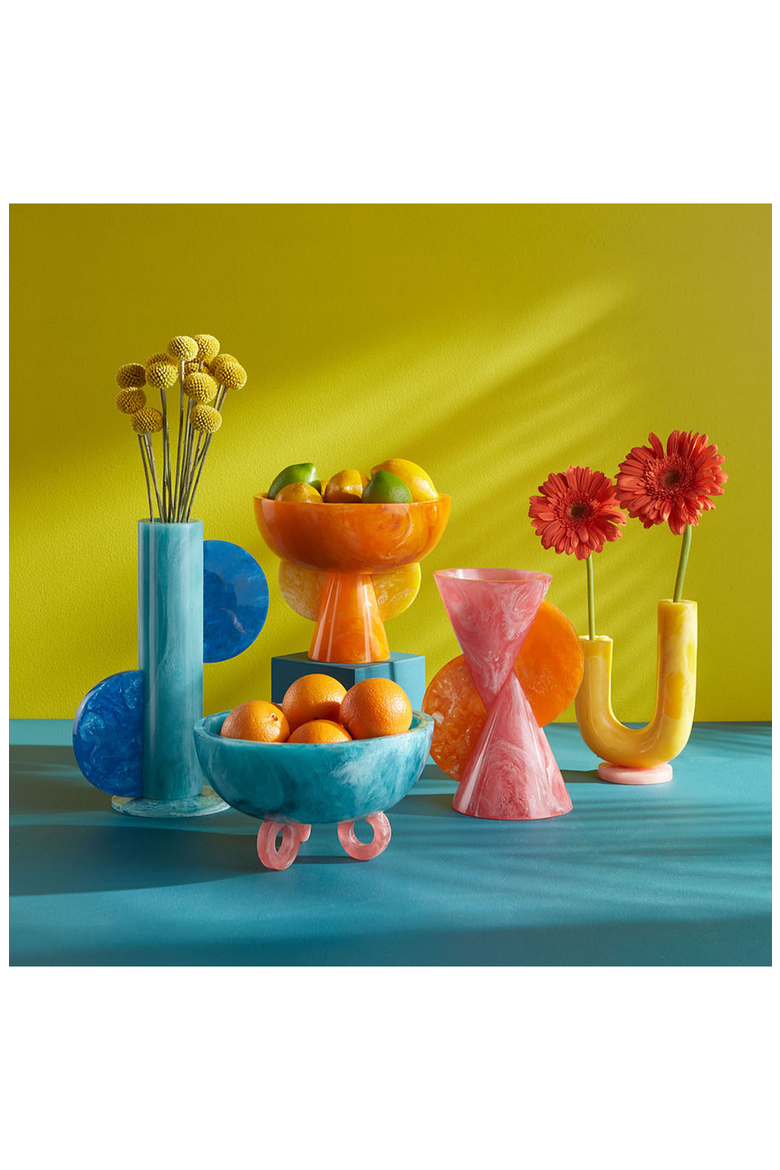 Mustique Double Tube Vase, Alternate, color, Yellow / Pink