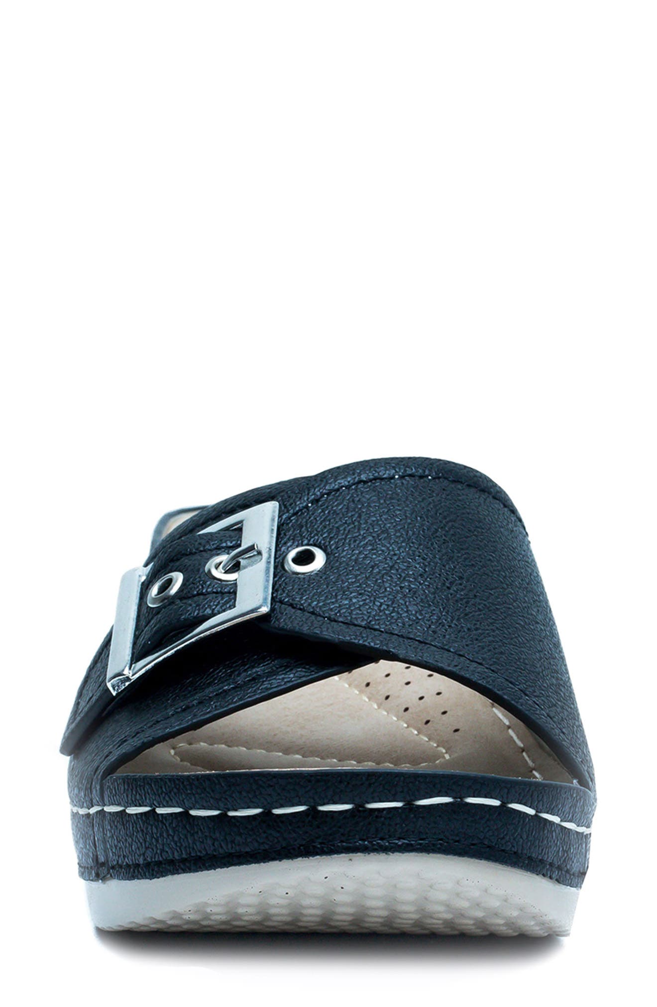 GC SHOES Justina Buckle Wedge Sandal, Alternate, color, Black