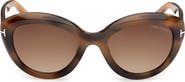 TOM FORD Stacy 53mm Cat Eye Sunglasses