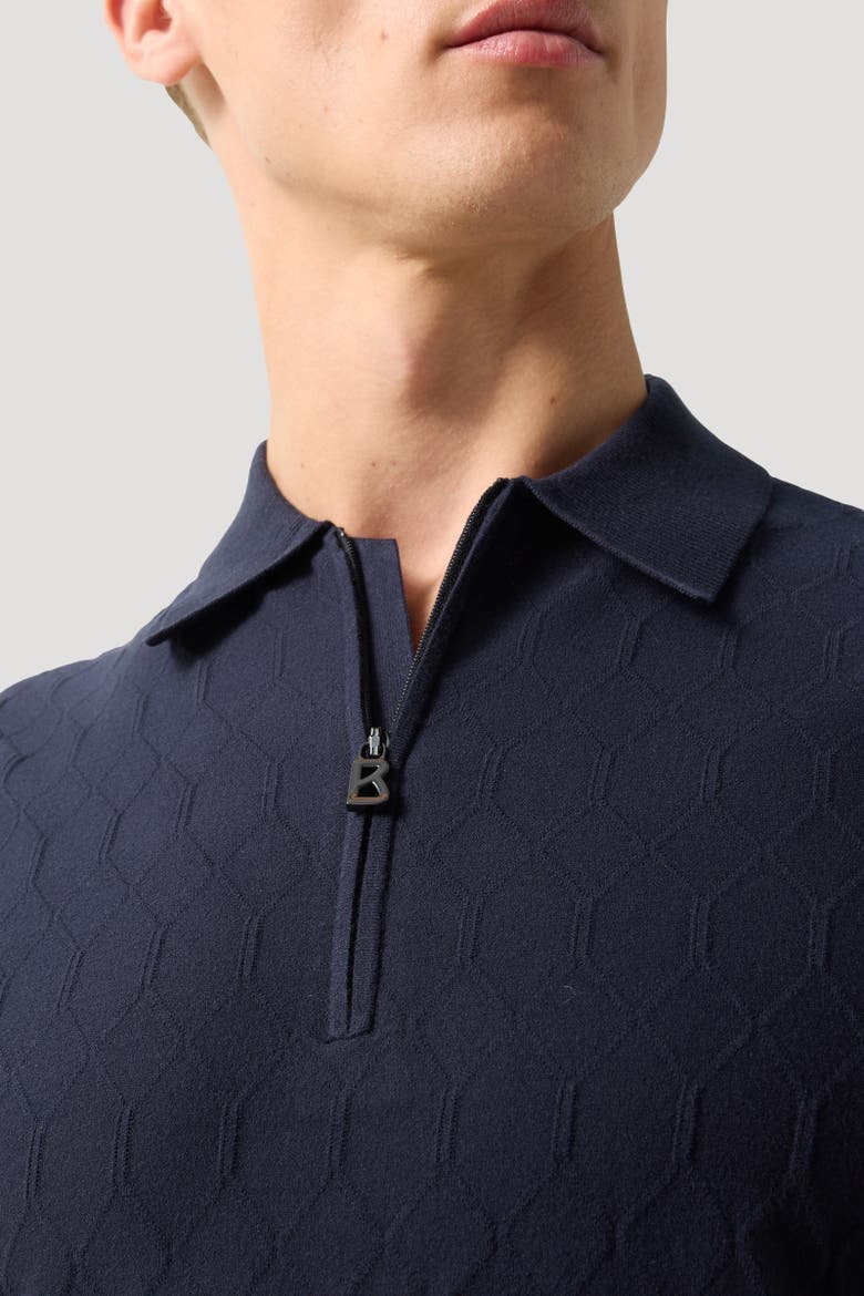 Maxim Knitted Polo Shirt, Alternate, color, Navy blue