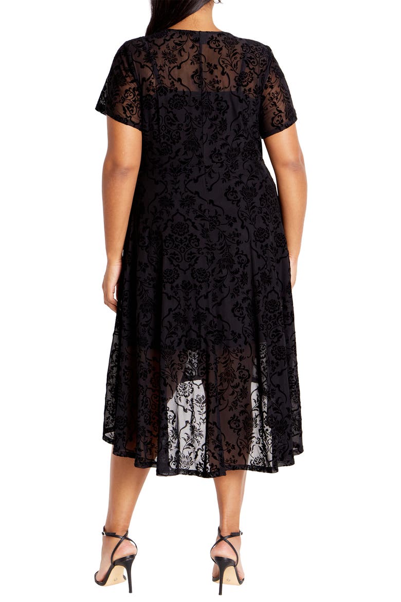 Sienna Velvet Burnout High-Low Dress, Alternate, color, BLACK