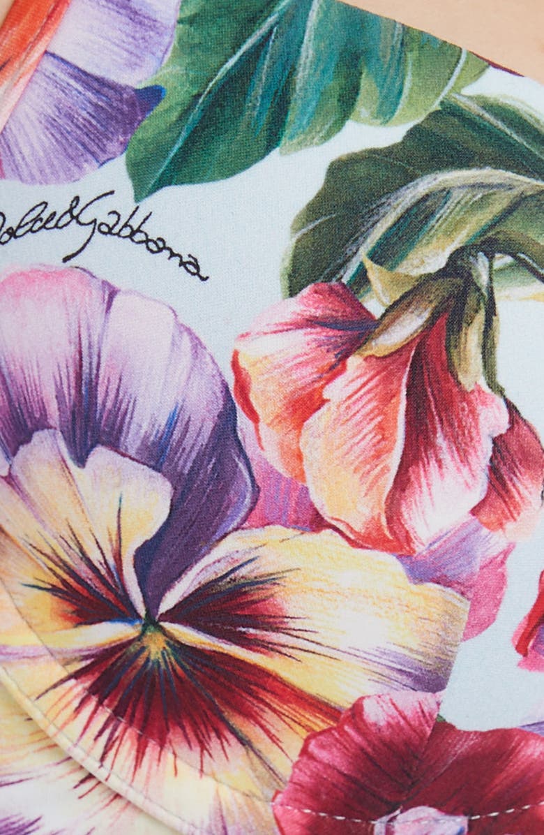 Dolce&Gabbana Pansy Print Underwire Bikini Top, Alternate, color, 