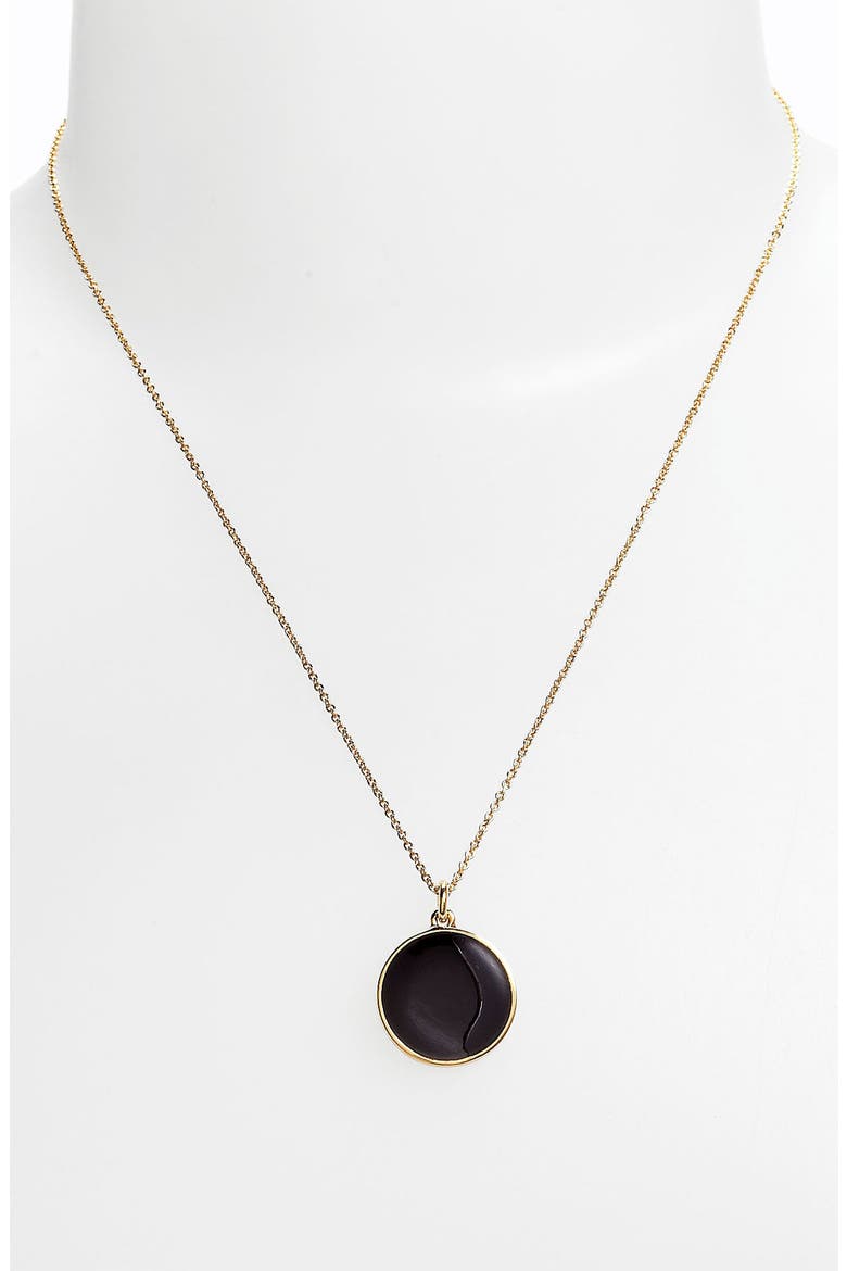 'idiom' reversible pendant necklace, Main, color, SKIRT THE RULES- BLACK/ GOLD