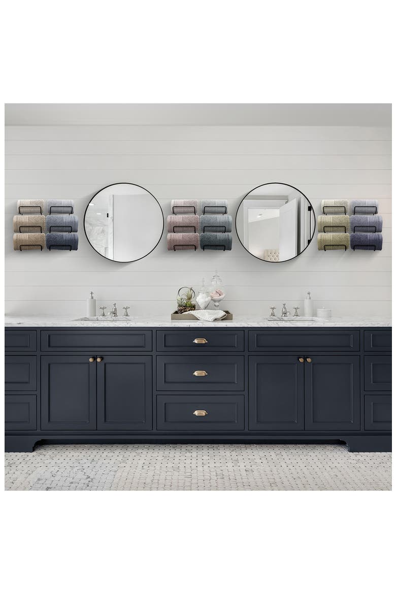 Set of 2 Wall Mount Towel Racks, Alternate, color, BLACK