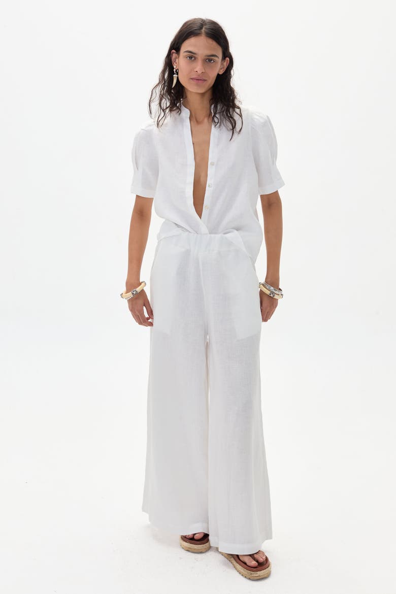 Athina Linen Shirt, Alternate, color, Off White