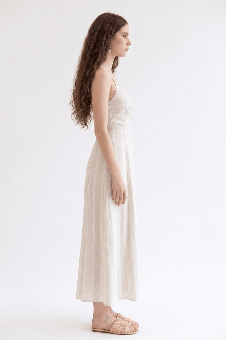 Filomena Dress, Alternate, color, Stripe Beige