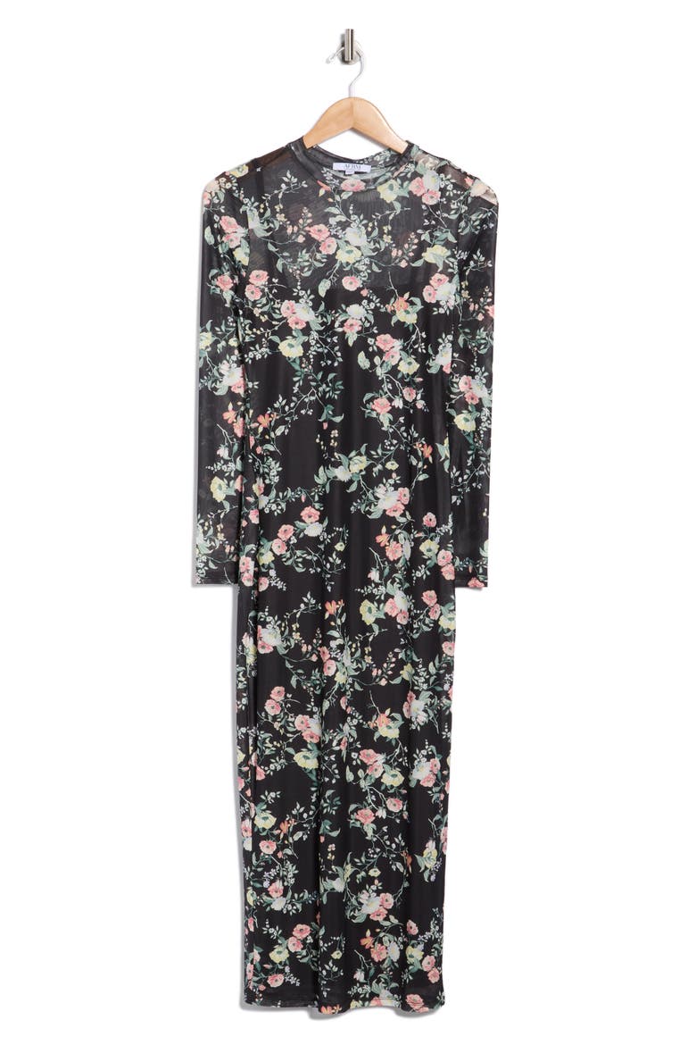 Brandi Floral Long Sleeve Dress, Alternate, color, NOIR BLOOMS