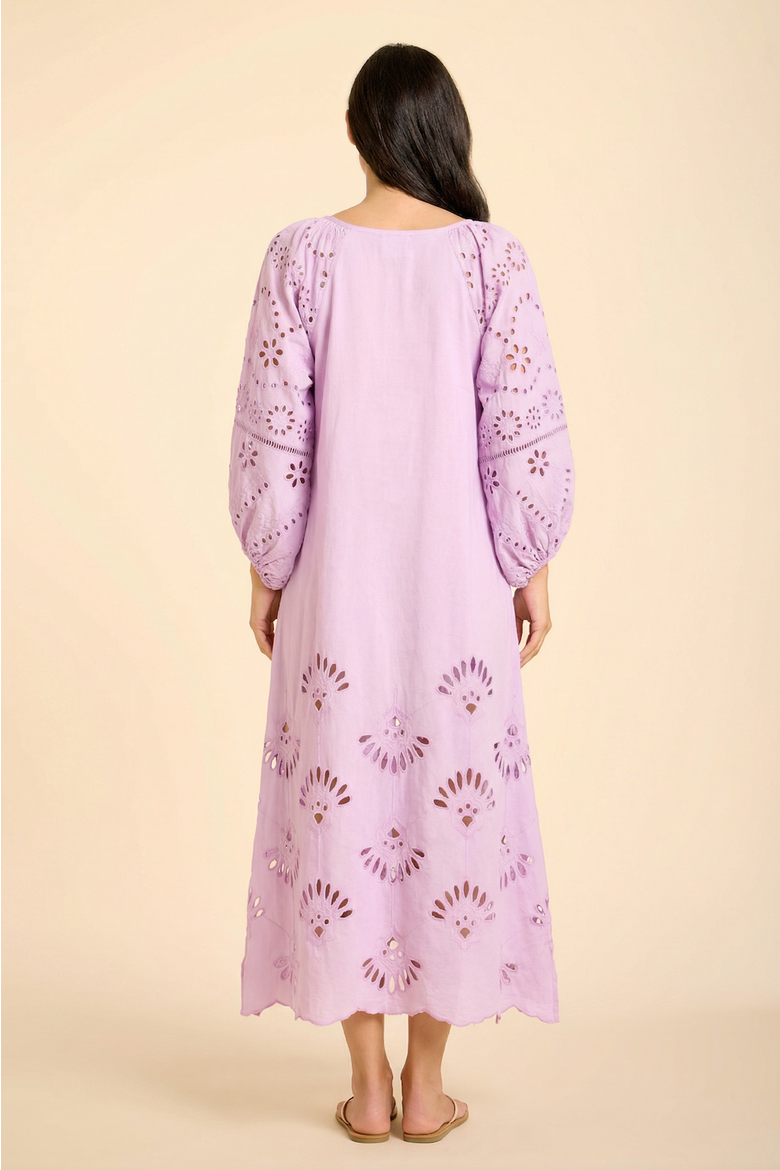 Donna Eyelet Maxi Dress, Alternate, color, Lavendar
