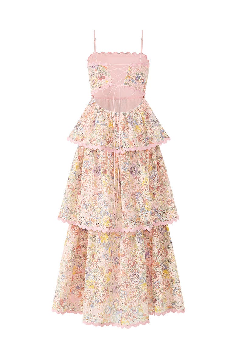 Alanna Frill Embroidered Maxi Dress, Alternate, color, Multi