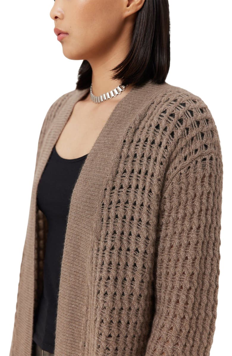 GOBI Mongolian Cashmere Open-Front Cashmere Cardigan, Alternate, color, Taupe