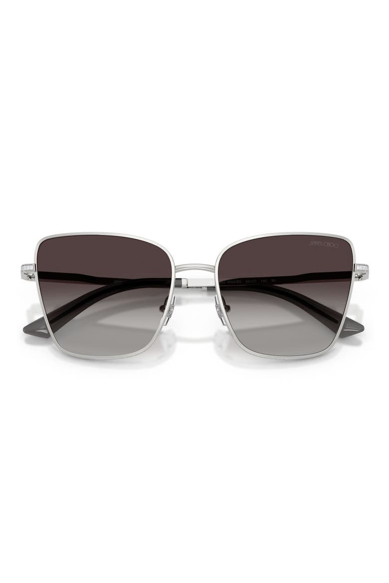 55mm Gradient Square Sunglasses, Alternate, color, SILVER / GRADIENT GRAY