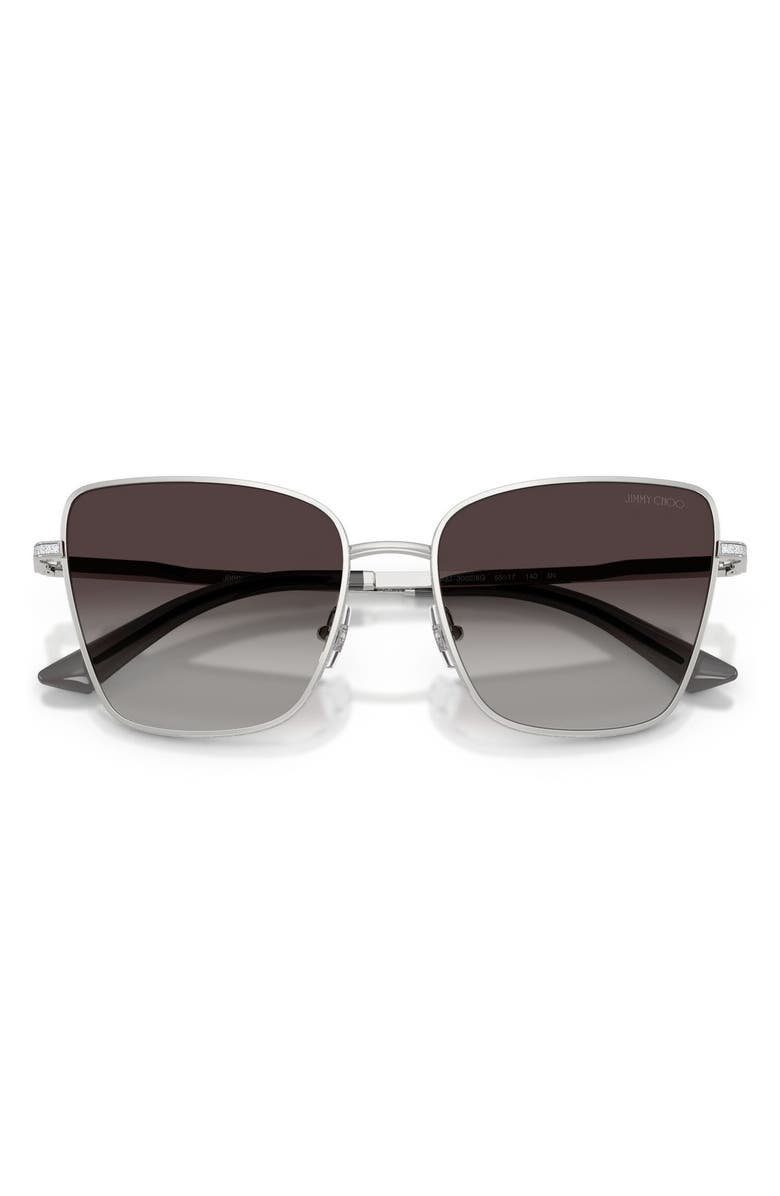 Jimmy Choo 55mm Gradient Square Sunglasses, Alternate, color, Silver / Gradient Gray