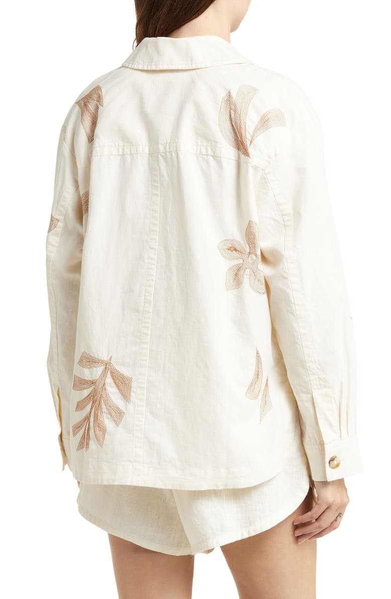 Madewell Floral Embroidered Crop Shirt Jacket, Alternate, color,