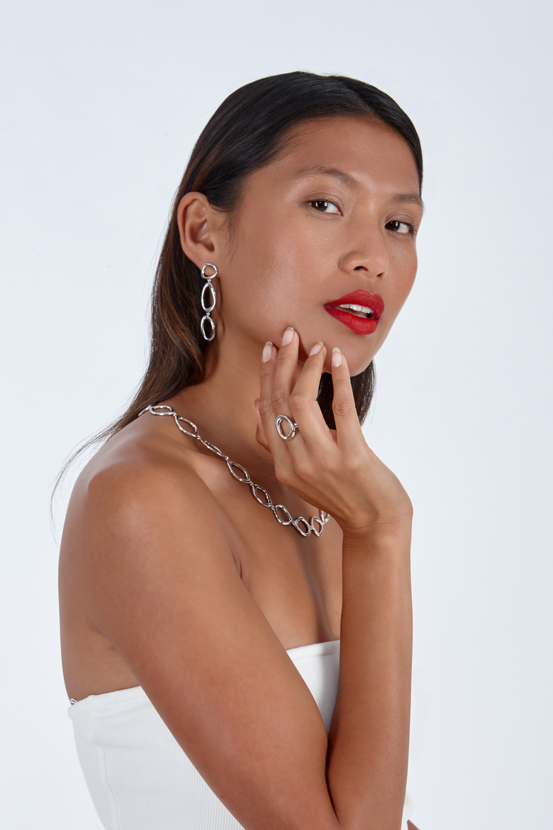 Volcan Drop Earrings, Alternate, color, Sterling Silver