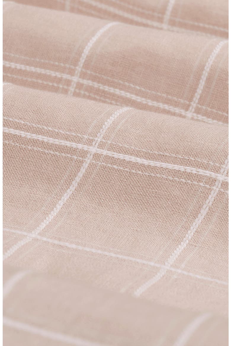 Austin Shaped Fit Windowpane Check Linen & Cotton Button-Down Shirt, Alternate, color, DESERT