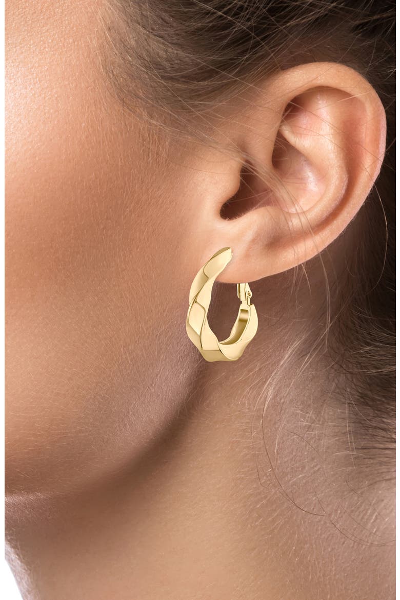 Twisted Oval Hoop Earrings, Alternate, color, GOLD