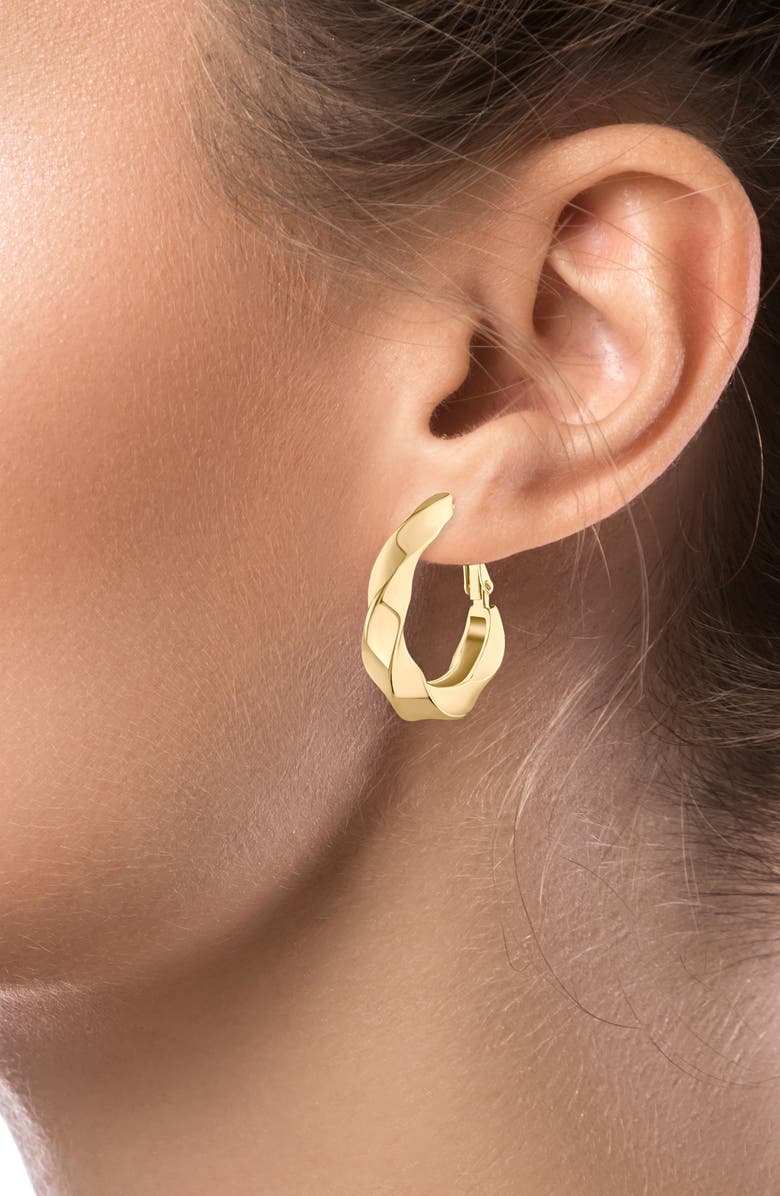 JARDIN Twisted Oval Hoop Earrings, Alternate, color, Gold