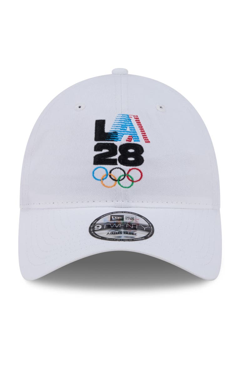Men's New Era  White LA28 9TWENTY Adjustable Hat, Alternate, color, White