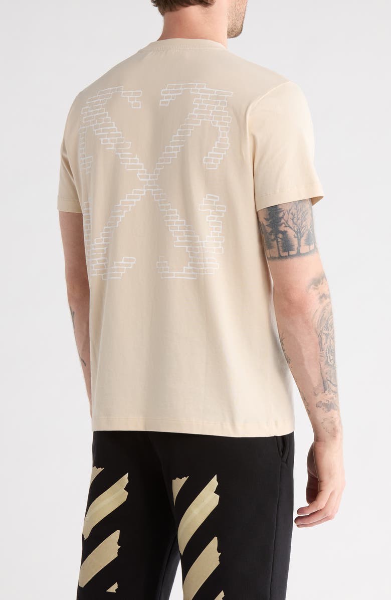Off-White Brick Arrow Slim Crew T-Shirt, Alternate, color, Beige And White