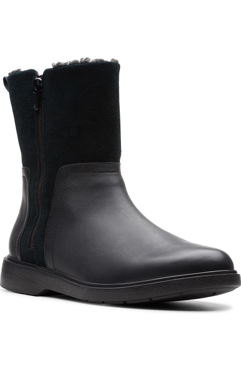 Clarks<sup>®</sup> Unstructured Elda Faux Fur Lined Waterproof Mid Boot, Main, color,