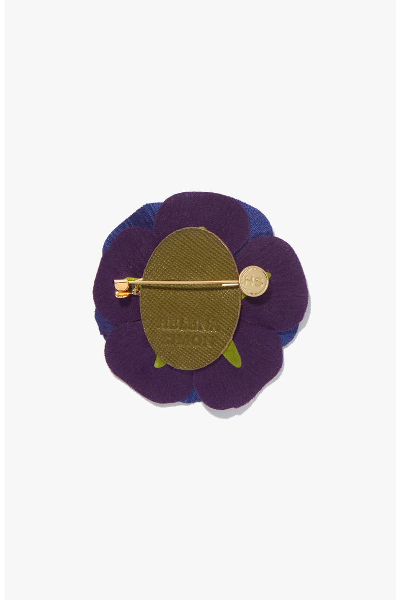 The Indigo Anemone Floral Brooch, Alternate, color, Indigo