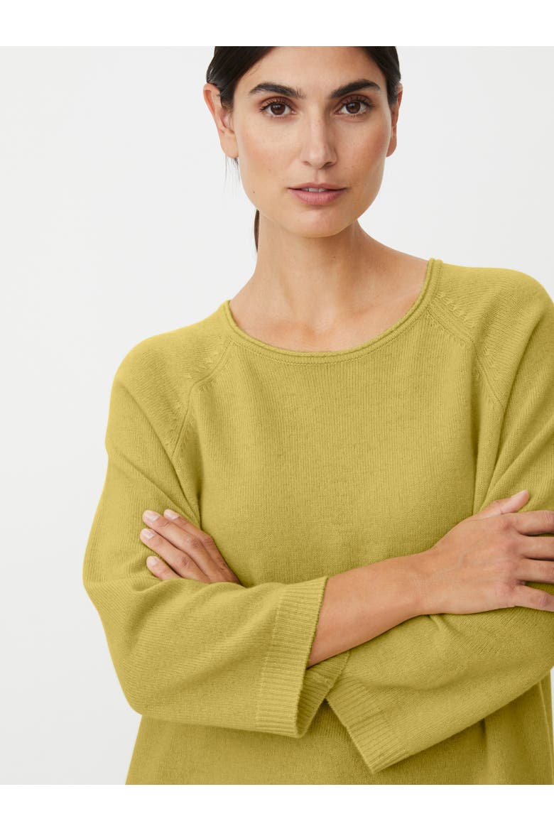 Fabizia Round Neck Knitted Blouse, Alternate, color, Muted Lime