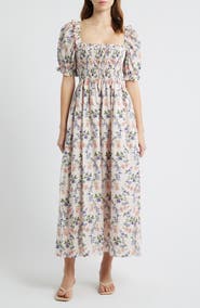 Hill House Home The Scarlett Smocked Midi Dress