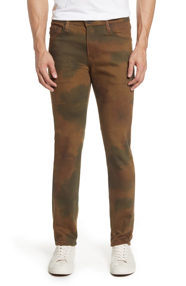 AG Dylan Extra Slim Jeans, Main, color, Watercolor Camo Dried Grass