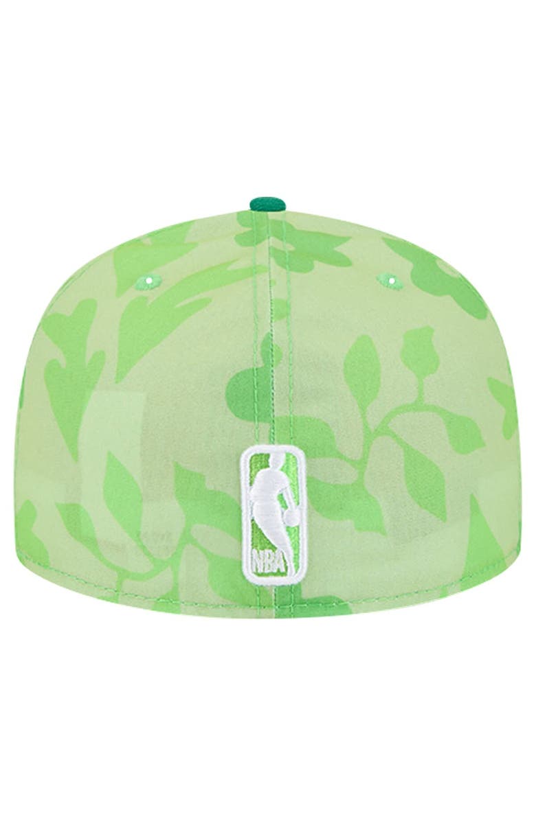 New Era Men's New Era Kelly Green Boston Celtics Palm Fronds 2-Tone 59FIFTY Fitted Hat, Alternate, color, Kelly Green