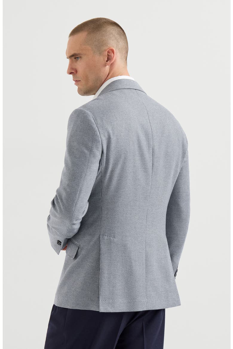 Cashmere and silk houndstooth flannel deconstructed Cavallo blazer, Alternate, color, Cerulean