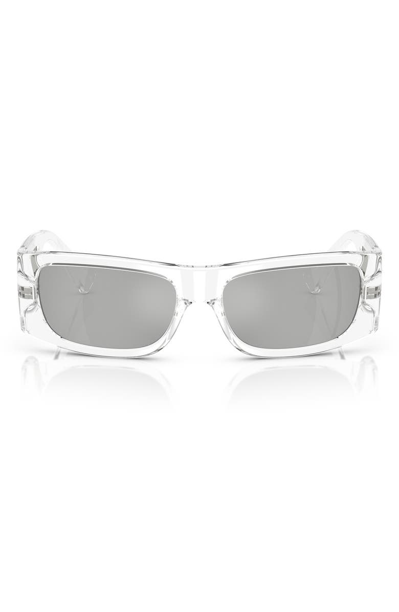 Versace 57mm Pillow Sunglasses, Main, color, Crystal