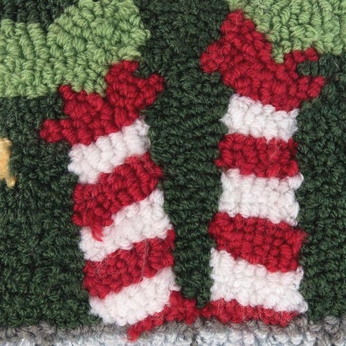 C & F Home C&f Home Elf Hooked Small Petite Christmas Holiday Throw Pillow, 8" X 8" In Green