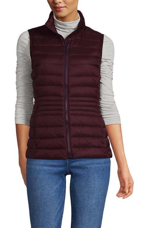 Lands' End Wanderweight Packable Ultralight Down Vest In Burgundy