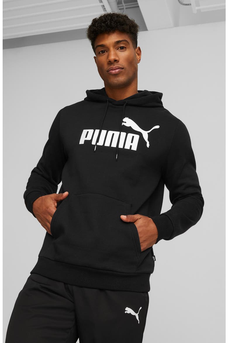 Essential Big Logo Fleece Hoodie, Alternate, color, COTTON BLACK